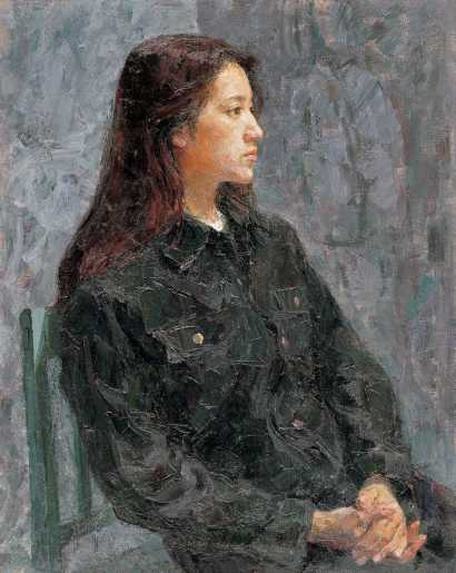 申胜秋 1999年作 黑衣少女
